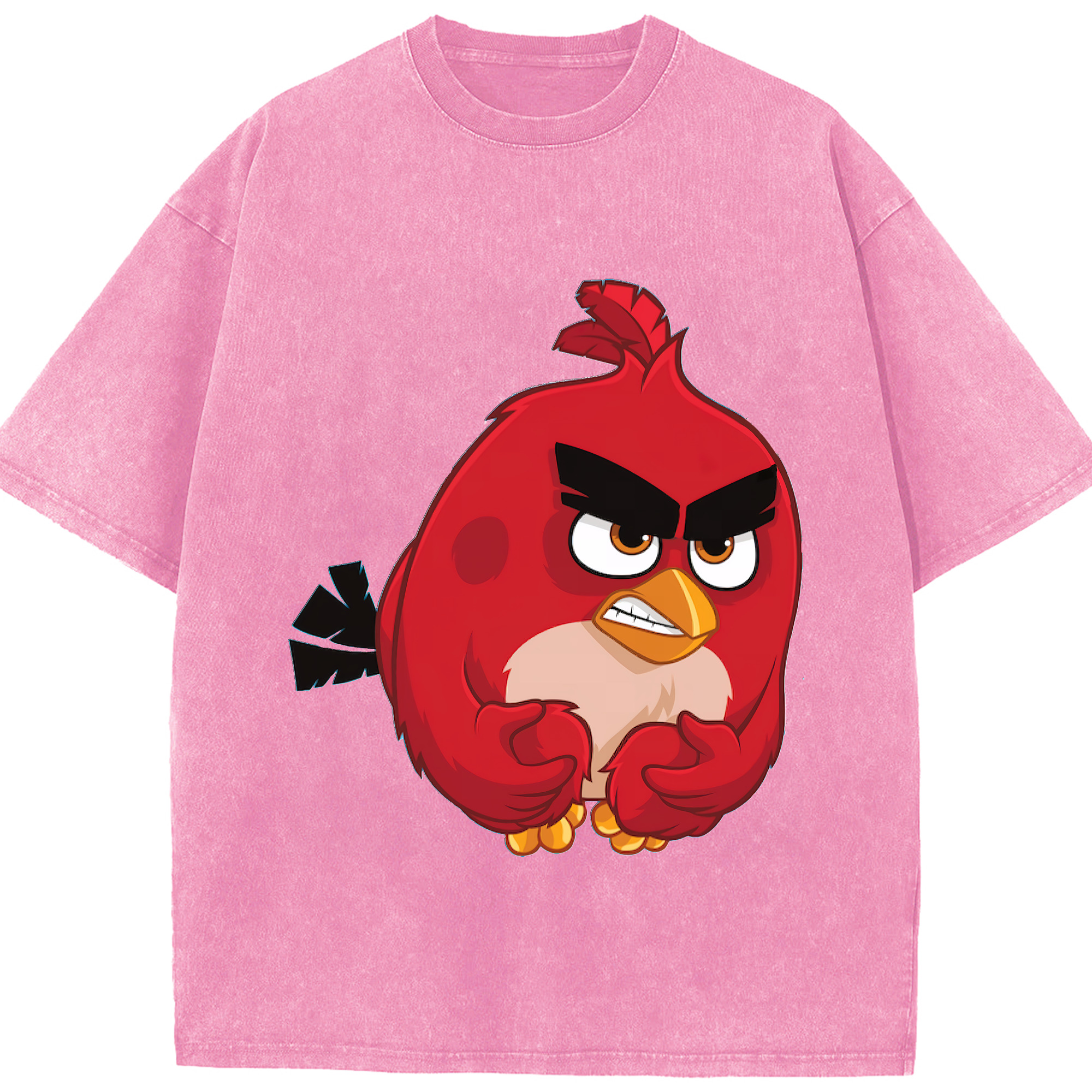 （画像用） Angry Birds アングリーバード 綿100% ヴィンテージ風 半袖Tシャツ（フロントプリント）